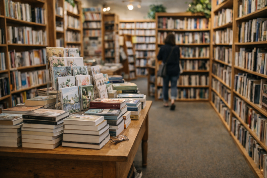 bookshelves-and-business-in-a-local-bookstore