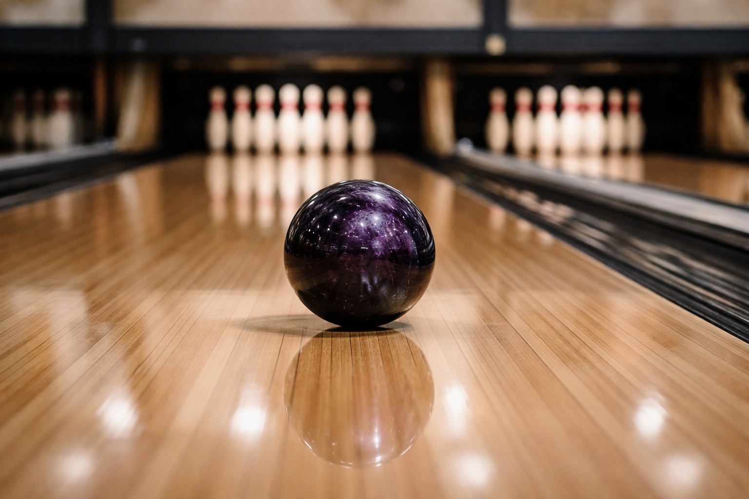 bowling ball on lane with pins directory
