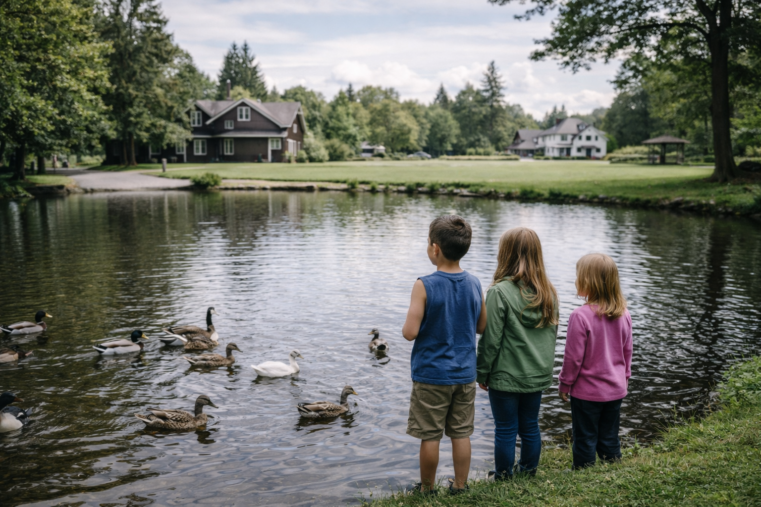 children watching ducks in pond maple ridge park scene Parks In Vancouver for family outings children-watching-ducks-in-pond-maple-ridge-park-scene