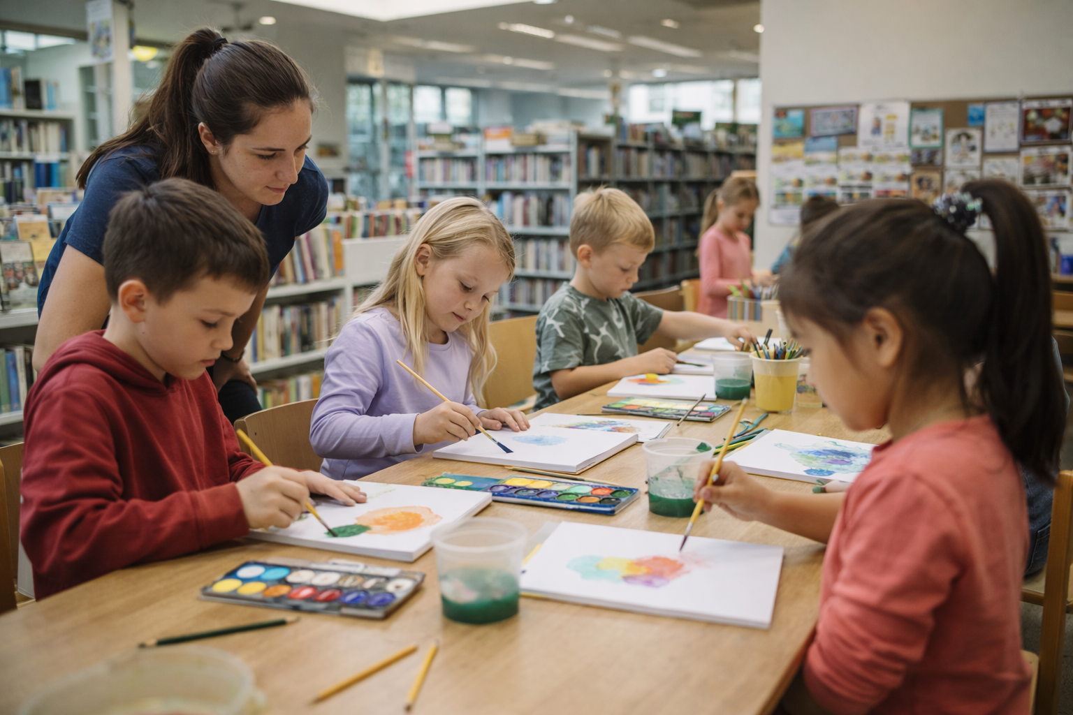 creative kids painting at maple ridge community library Educational Fun for Kids: Vancouver BC creative-kids-painting-at-maple-ridge-community-library