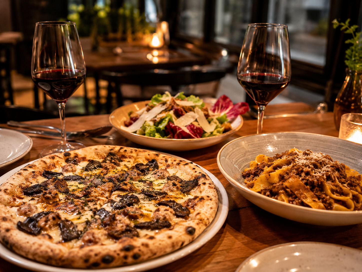 delicious italian food vancouver local dinner wine and salad Vancouver BC Neighbourhood Food Tour