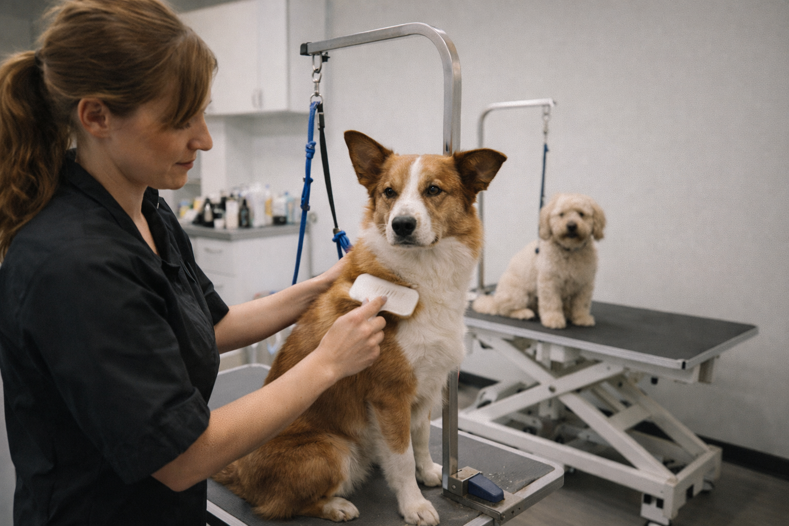 dog grooming at maple ridge pet salon with groomer and dogs Vancouver Dog Parks & Pet Services dog-grooming-at-maple-ridge-pet-salon-with-groomer-and-dogs
