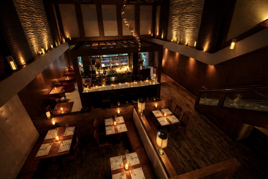 elegant restaurant interior with candlelight directory