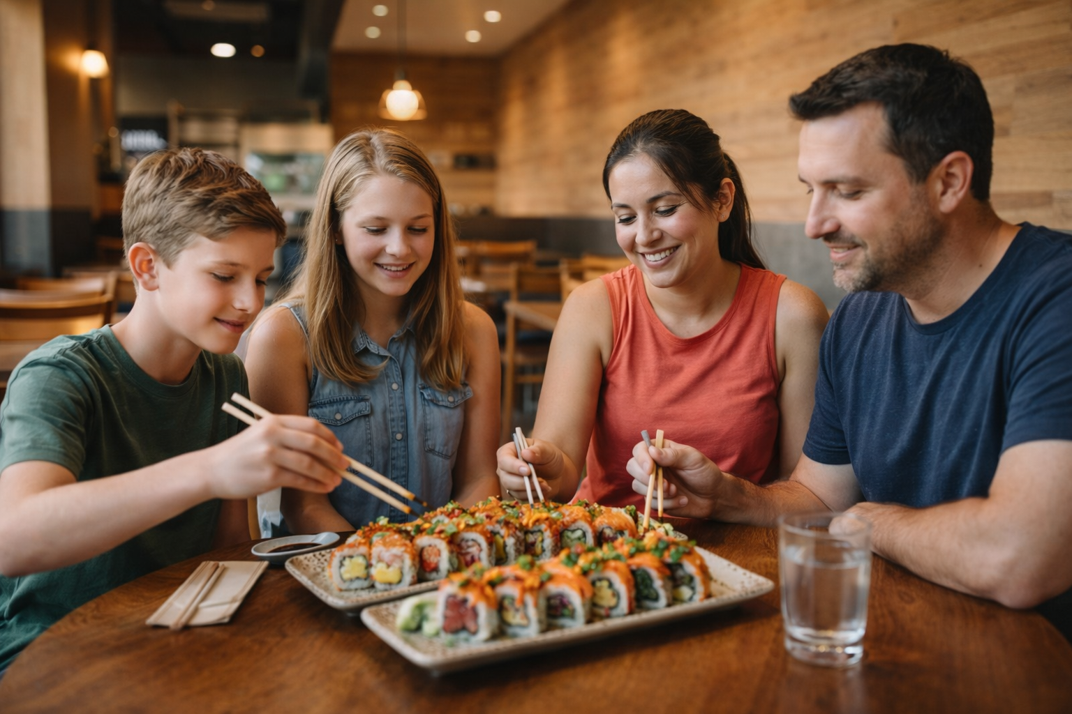 family enjoying sushi meal at restaurant maple ridge Sushi in Vancouver family-enjoying-sushi-meal-at-restaurant-maple-ridge