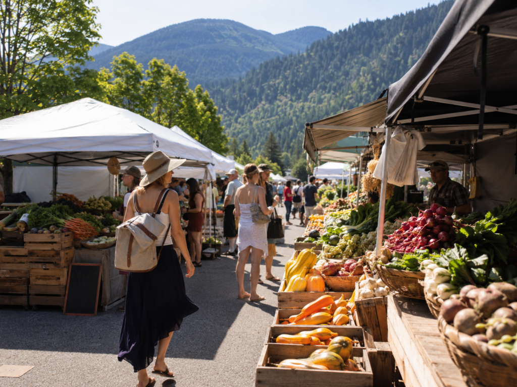 farmers market in vancouver local summer day with people and produce A Vancouver Farmers Market and Local Food Guide