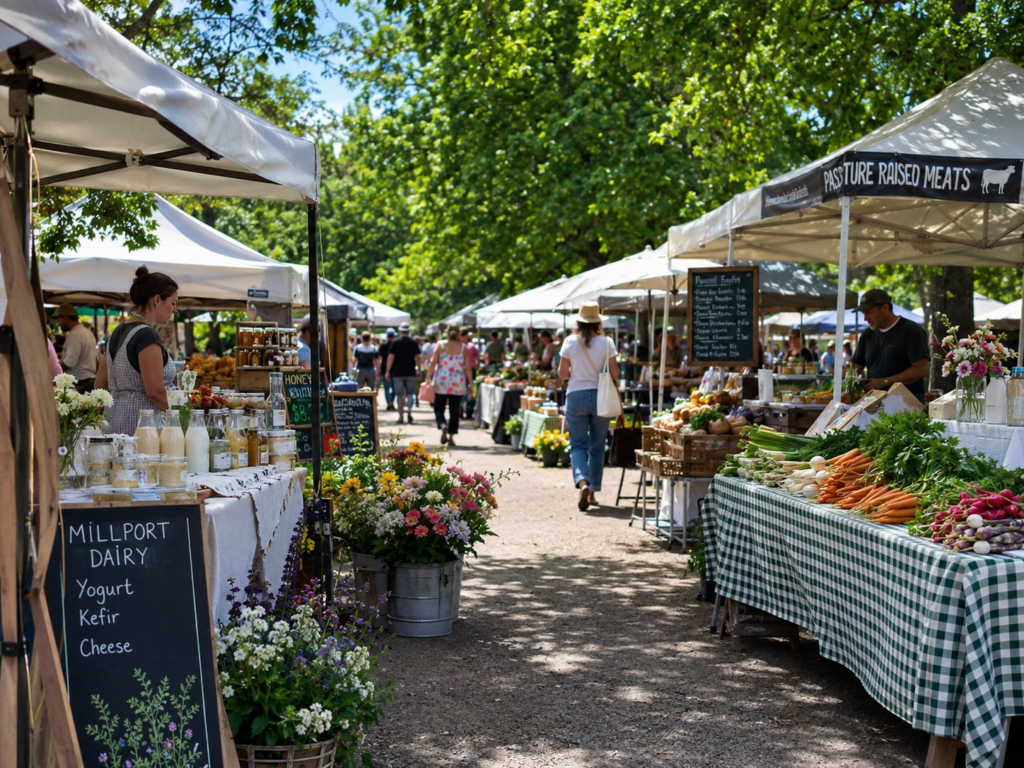 farmers market vancouver local summer produce flowers tents Vancouver Local