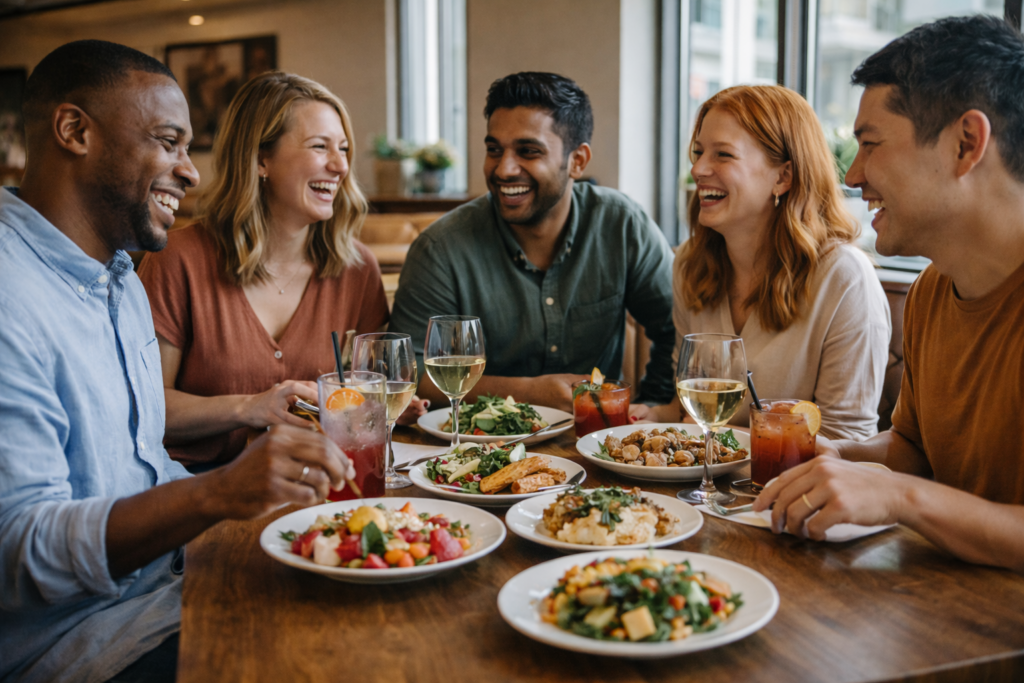 friends enjoying food and drinks directory Downtown Vancouver BC Food Guide Best Restaurants friends-enjoying-food-and-drinks-directory