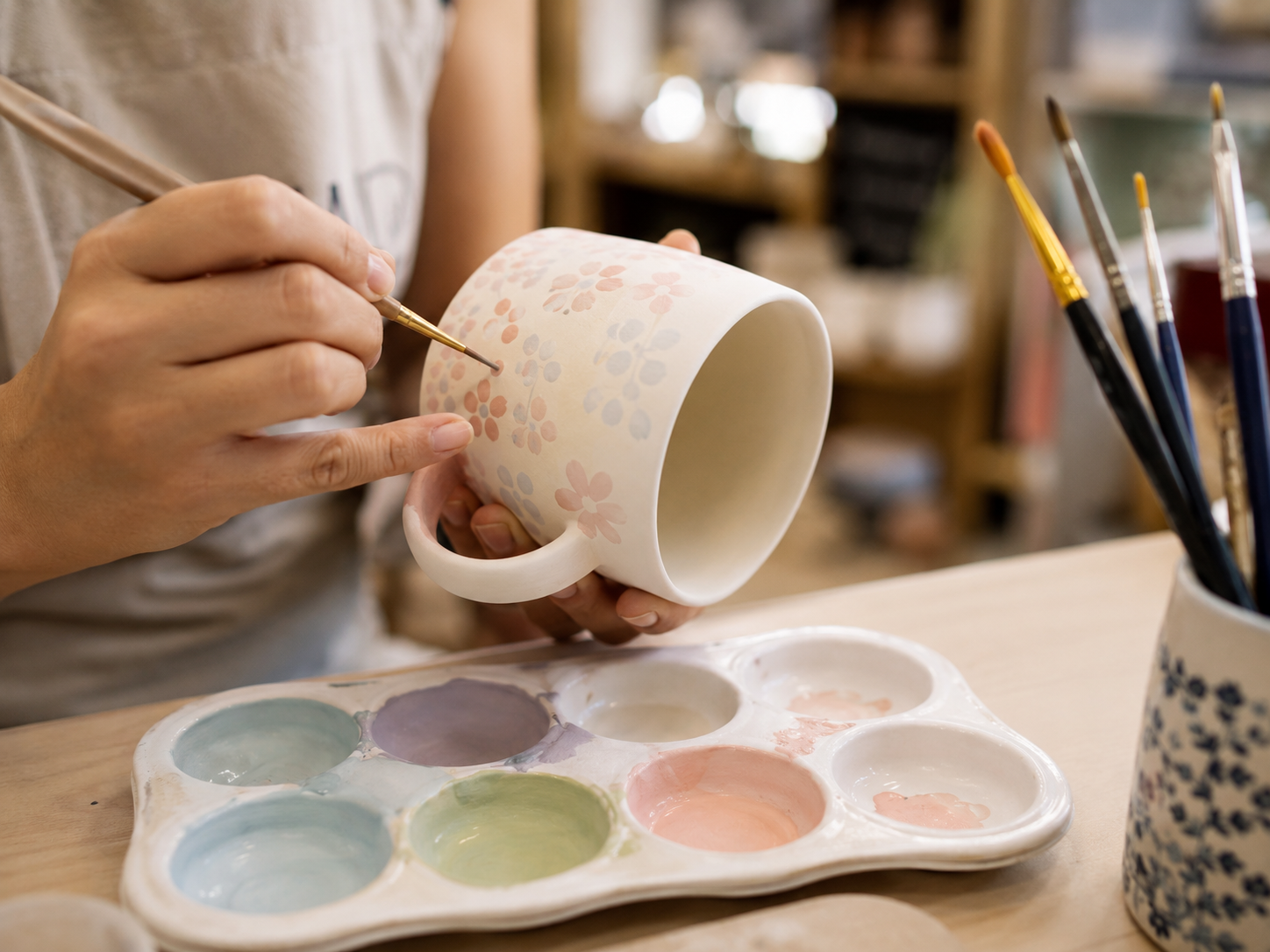 hand painting a mug with watercolors vancouver local Vancouver BC Art Spots and Pottery Painting hand painting a mug with watercolors vancouver local Vancouver BC Art Spots and Pottery Painting