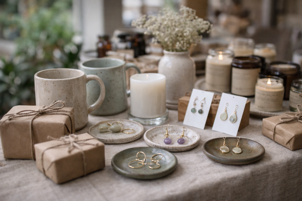 jewelry business display with mugs candles and t packaging Vancouver, BC Gift Shops: Where to Find Thoughtful Presents