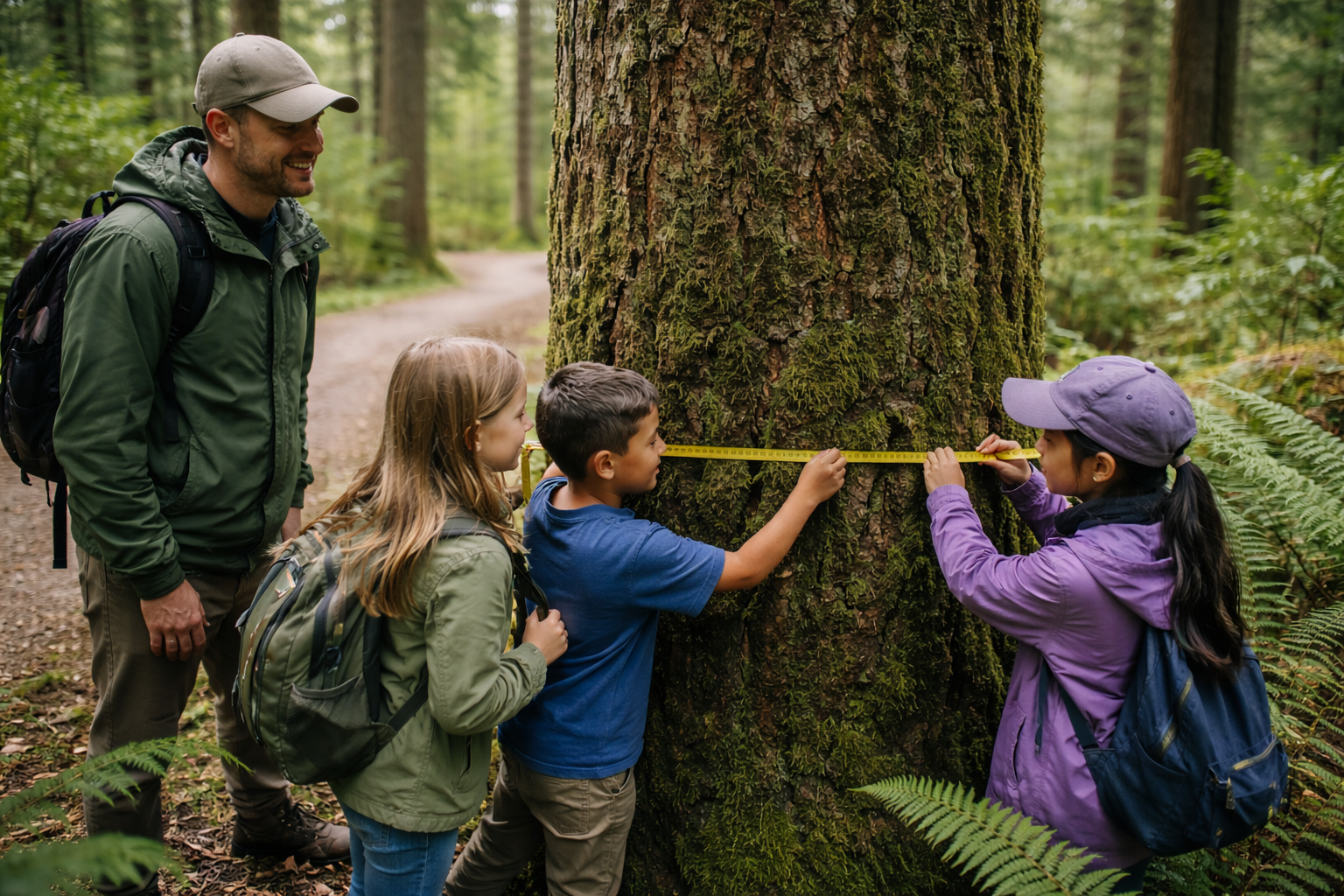 measuring tree circumference in maple ridge forest Educational Fun for Kids: Vancouver BC measuring-tree-circumference-in-maple-ridge-forest