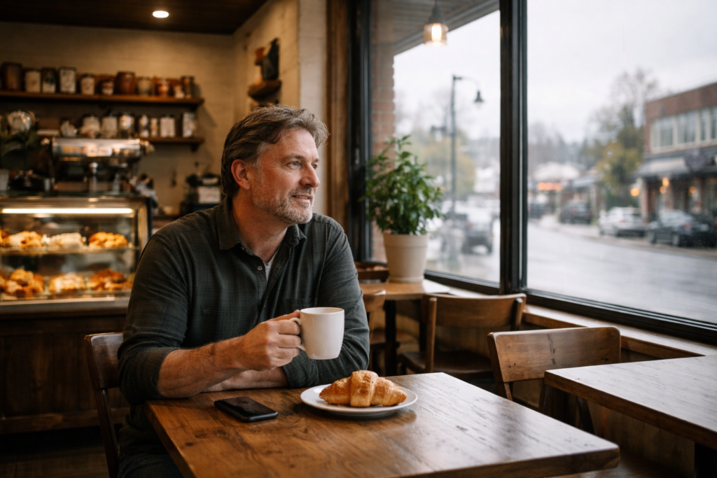morning-coffee-croissant-at-cafe-maple-ridge