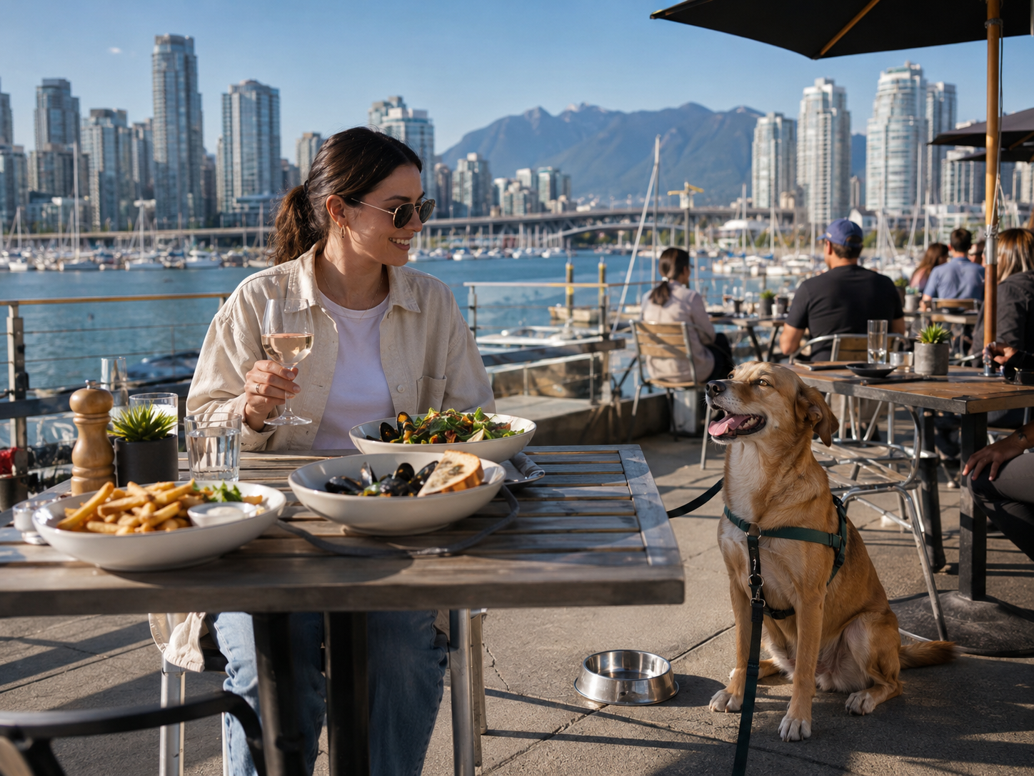 outdoor dining with dog and city view vancouver local Where to Eat With Your Dog in Vancouver BC Where to Eat With Your Dog in Vancouver BC