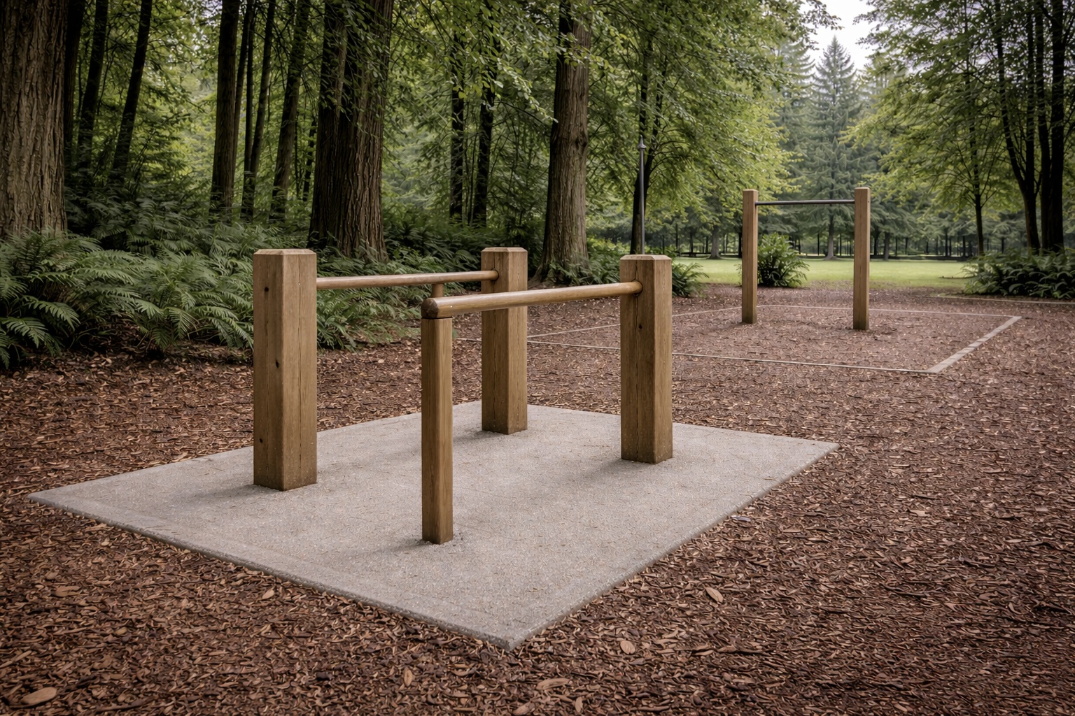 outdoor fitness area maple ridge wooden bars green space Your Guide to Free Outdoor Fitness Trails in Vancouver BC Outdoor fitness bars and exercise area in a Vancouver park