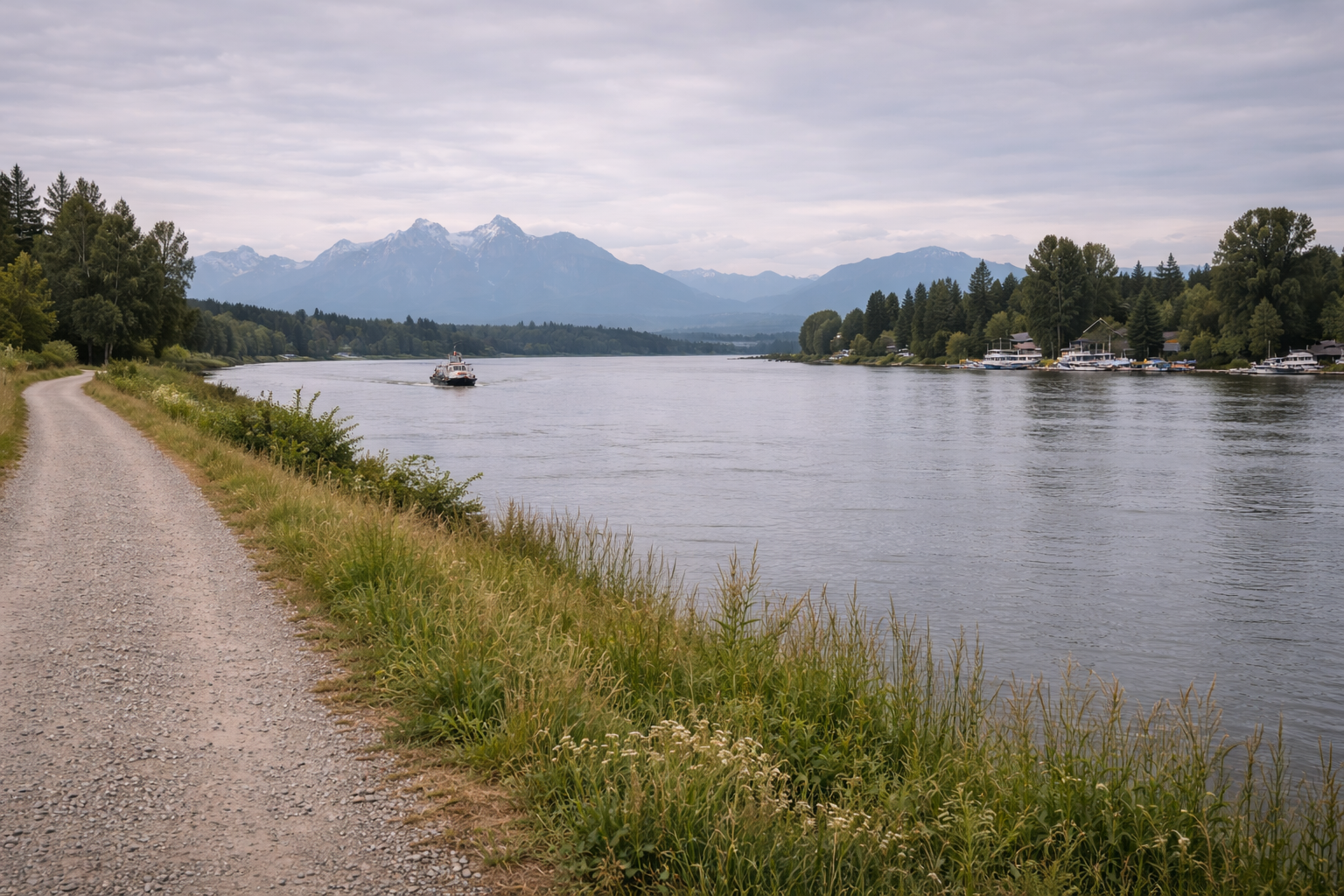 river path with boats and mountains directory Vancouver BC Photo Spots: Beautiful Views river-path-with-boats-and-mountains-directory