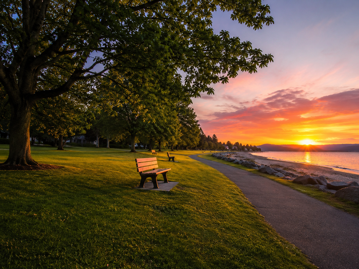 sunset over beach park bench vancouver local scenery views Vancouver BC Date Night Ideas sunset over beach park bench vancouver local scenery views Vancouver BC Date Night Ideas