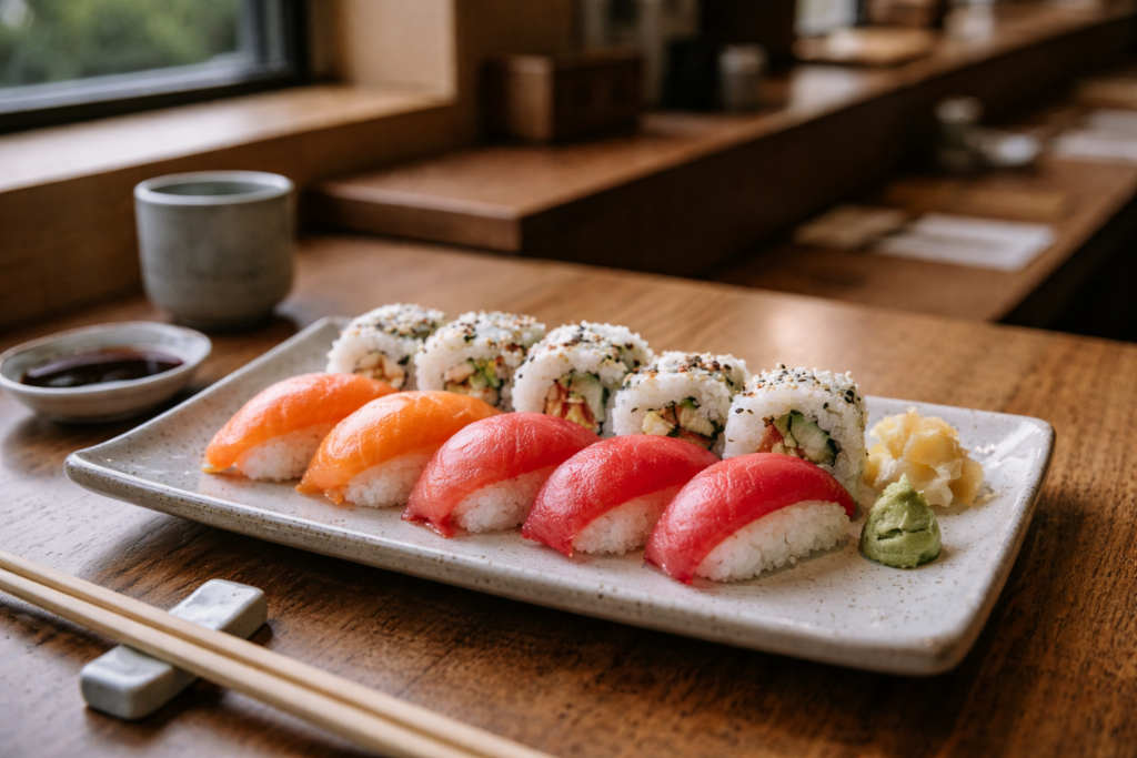sushi platter with sashimi and rolls directory Sushi in Vancouver sushi-platter-with-sashimi-and-rolls-directory
