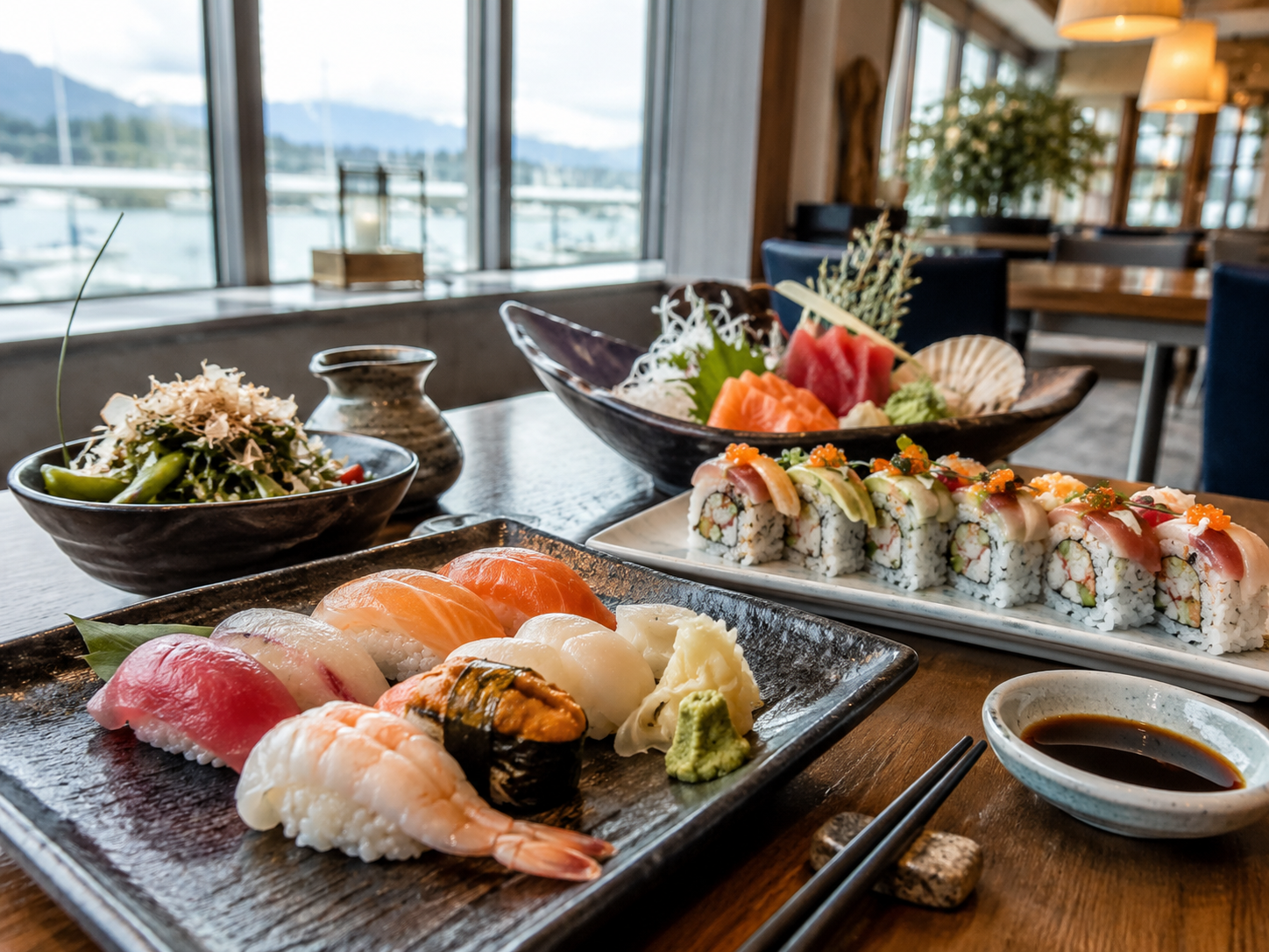 sushi platter with seafood vancouver local dining Sushi in Vancouver
