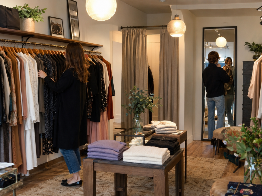 woman shopping in boutique store vancouver local Vancouver BCs Unique Boutiques woman shopping in boutique store vancouver local Vancouver BCs Unique Boutiques