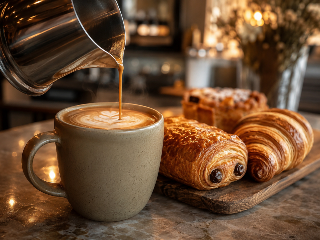 coffee and pastries at vancouver local cafe in morning light best hot chocolate spots in vancouver bc