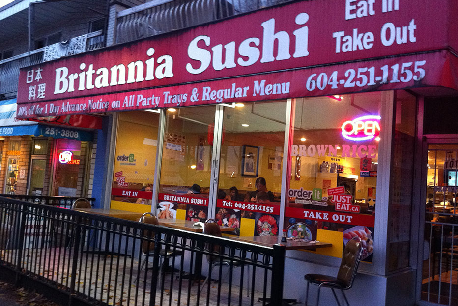 Britannia Sushi in Commercial Drive, Vancouver